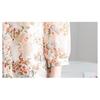 Vintage Flower Print Bow Shirt Women Clothing Summer Three Quarter Sleeve Tops Loose Sweet Blouse