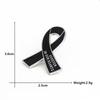 Memorial Brooch, Black Ribbon Badge, Clothing Accessory Pin, Black Mourning Badge