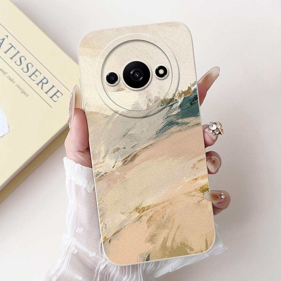 Für Redmi A3 Hülle Niedliche Cartoon Katze Ästhetisch Blumenmädchen Junge Stoßfeste Silikon-Rückabdeckung Für Xiaomi Redmi A3 Handyhülle Coque