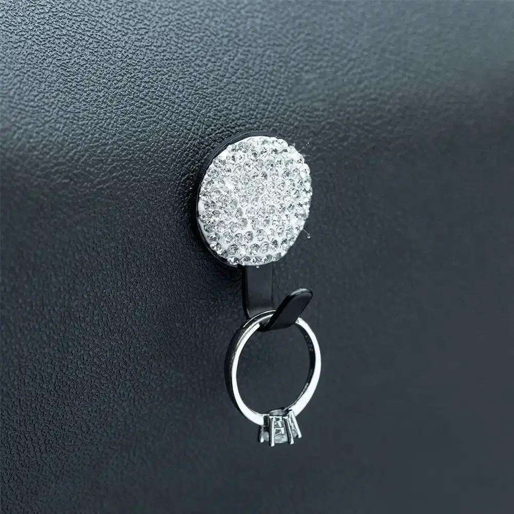 1Pcs Rhinestone Decor Car Seat Back Hook Hanger Universal Bling Diamond Vehicle Auto Headrest Storage Holder Car Accessories