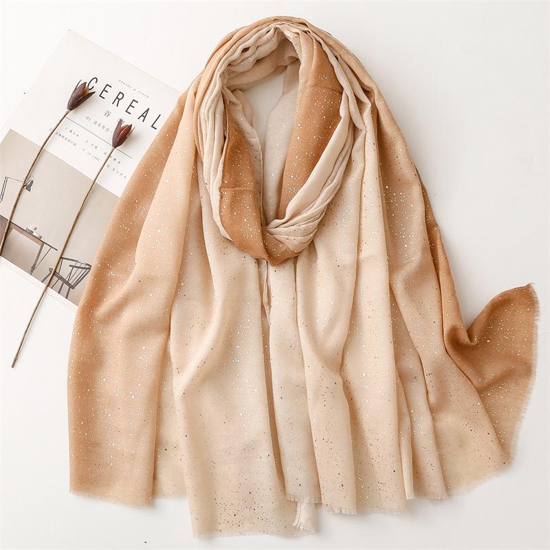 Luxury Fashion Ombre Glitter Fringe Viscose Shawl Lady High Quality Shimmer Wrap Pashmina Stole Bufandas Muslim Hijab Sjaal