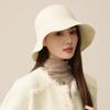 Chapeau de pêcheur en laine pour femme, chapeau seau de couleur unie, chapeau de bassin chaud d'extérieur