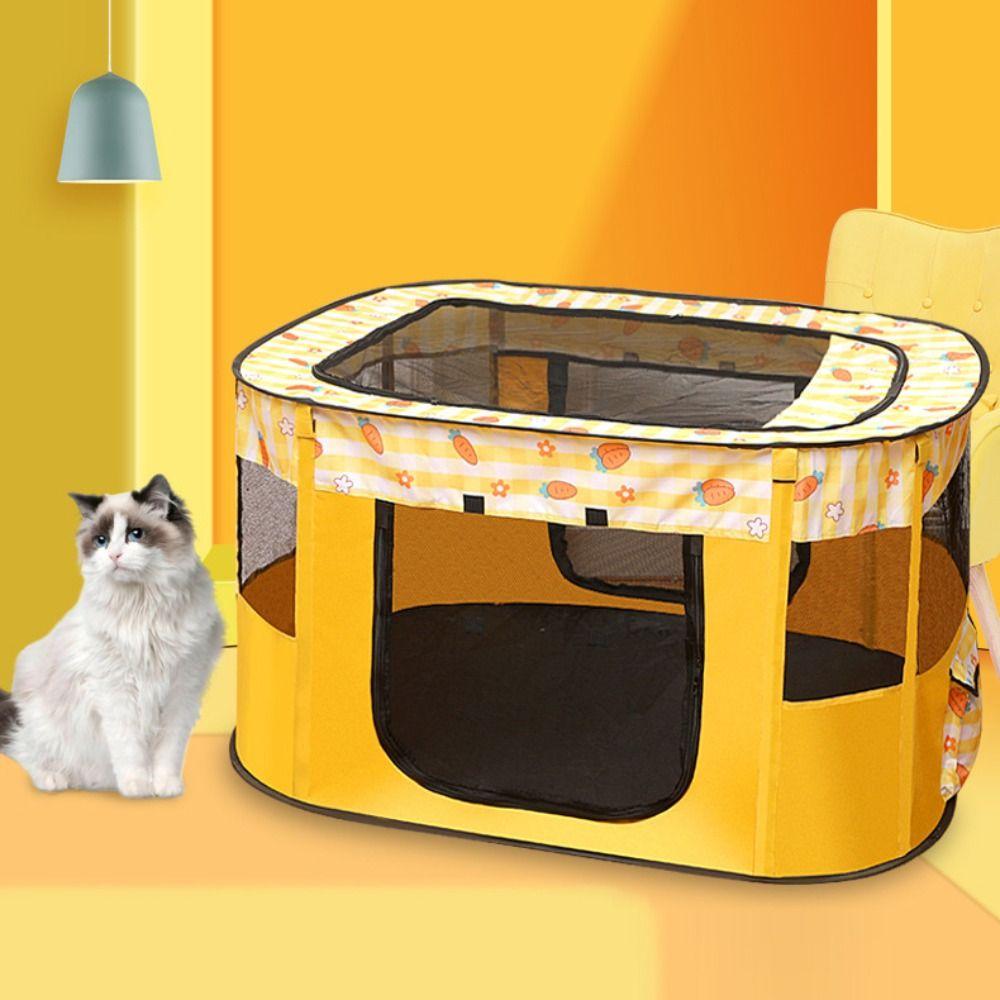 Rectangular Cat House Delivery Room Foldable Breathable Cat Villa Roller Shutter Door Mosquito Prevention Puppy Nest Puppy