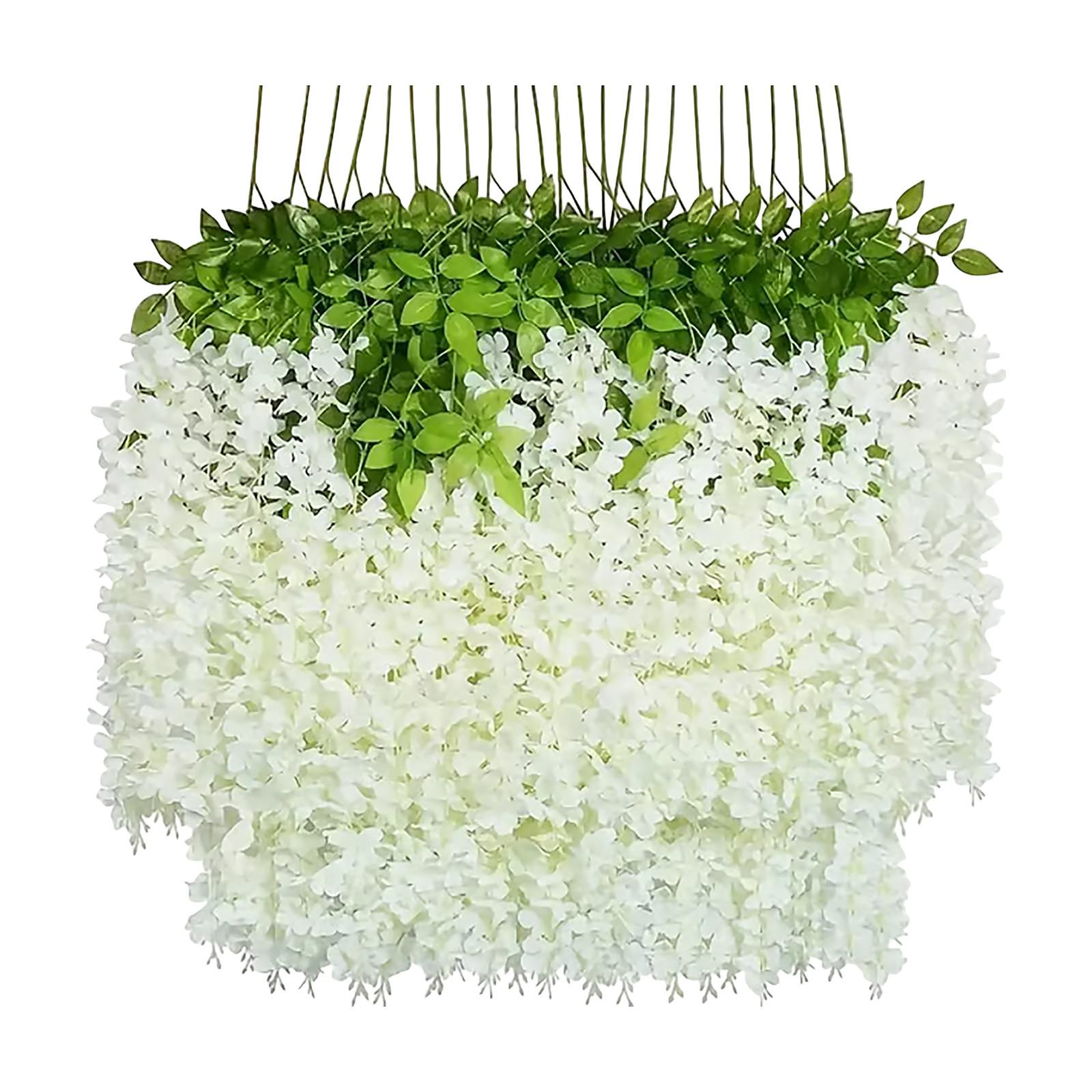 

Имитация тофу-пудинга Глициния Длинная гирлянда из искусственных растений, искусственная Глициния, украшение из искусственных растений One Size белый