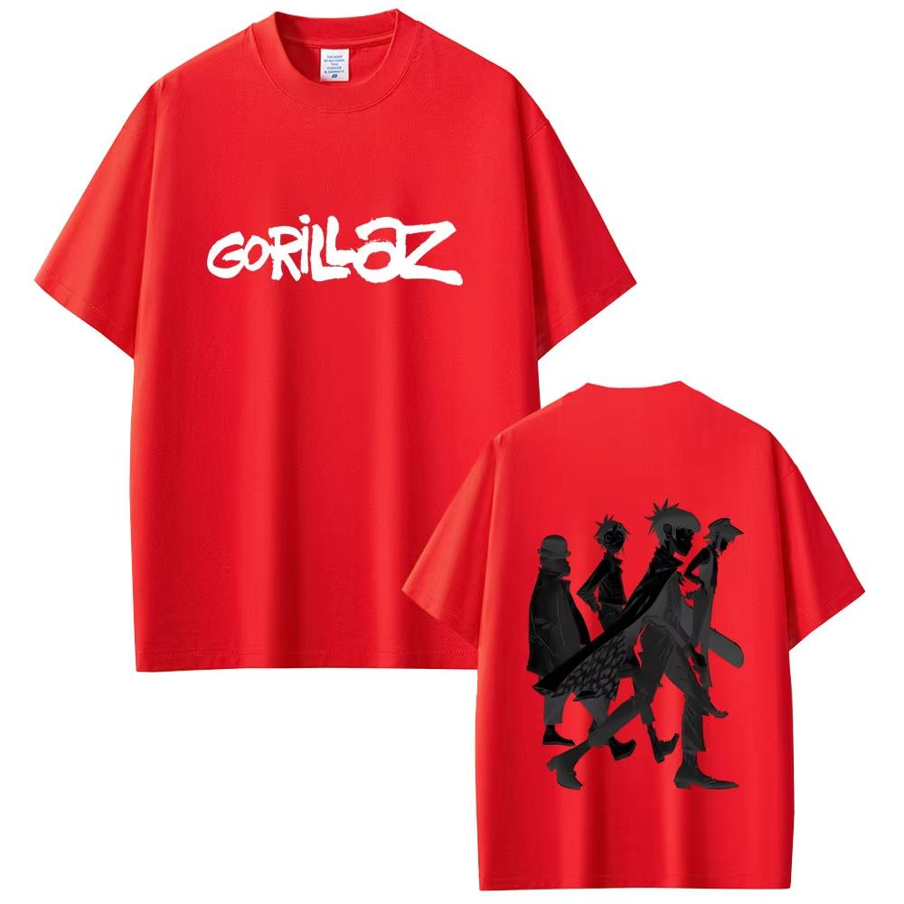 Limited Rock Band Gorillaz Print T-shirt Men's Women Casual Oversized Crewneck T Shirts Male Fashion High Quality Cotton Tshirts