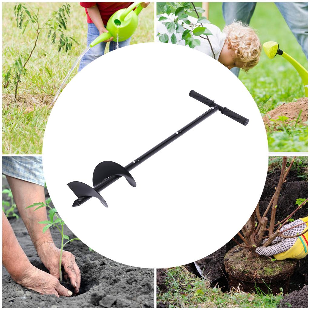 6"X 33.46" Manual Garden Hole Digging Drill Bit Hand Drill Auger Post Hole Digger For Bulb, Flower, Tree, Seedlings, Bedding