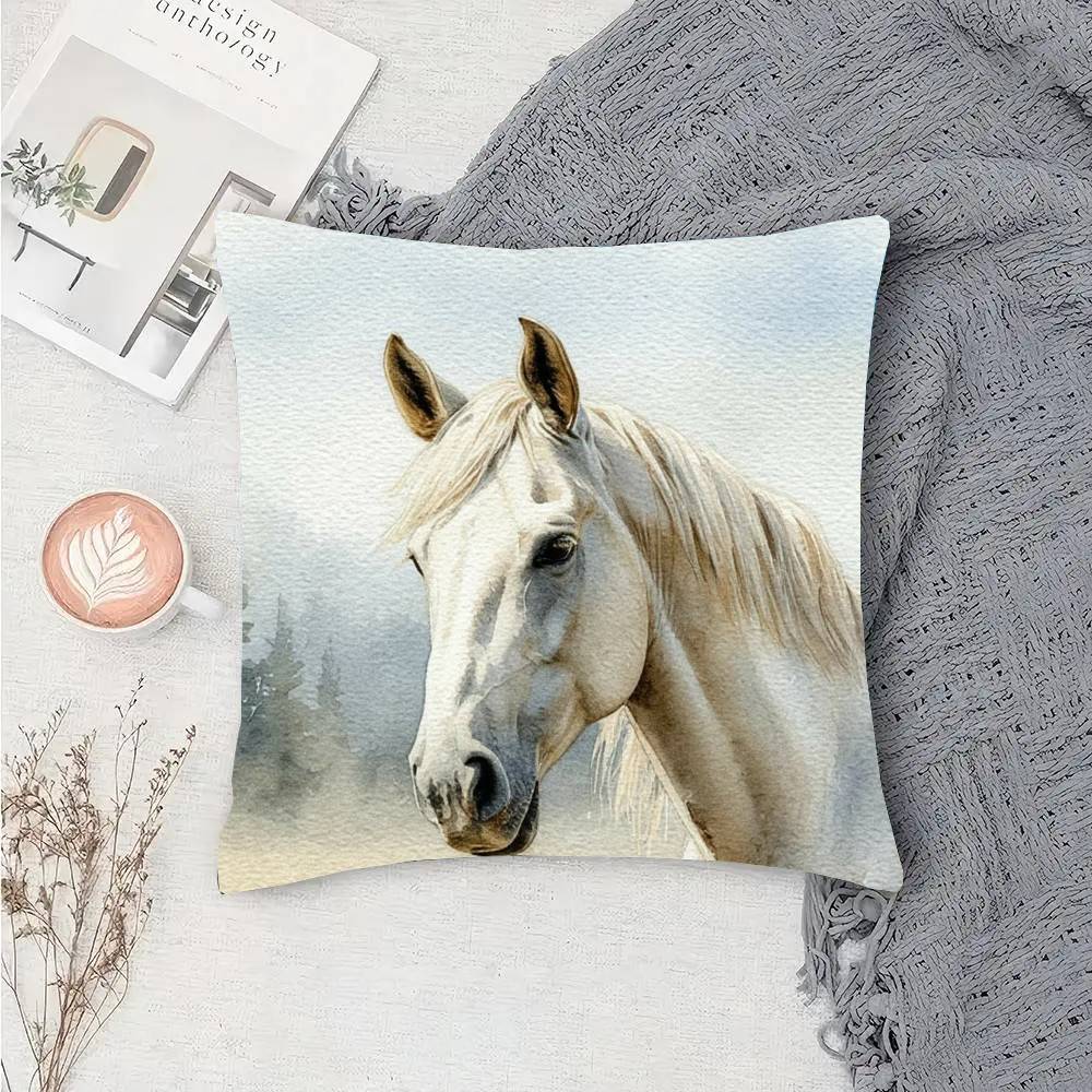 Color Horse Pillow Case Fashion Square Pillowcase Bedroom Sofa Room Ins Decoration Leisure