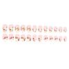 24 Pcs Sweet Flowers False Nail Bees Artificial Nail Glossy Full Cover Stick on Nail Short Oval Press On Nail