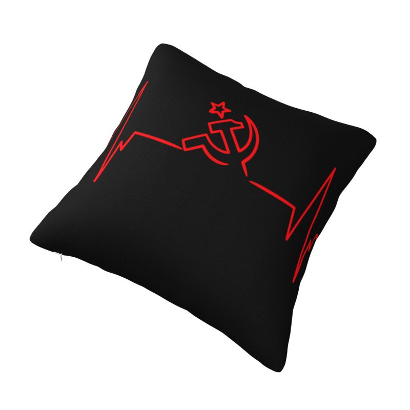 Custom Heartbeat Rossia Russia Cccp Cushion Cover 40X40Cm Ussr Velvet Luxury Pillow Case