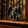 Halloween Gothic Decoration Gargoyle Figurine, Medieval Dark Winged Statue, Resin Retro Style Statue Horn Demon Ornament for Office Bookshelf