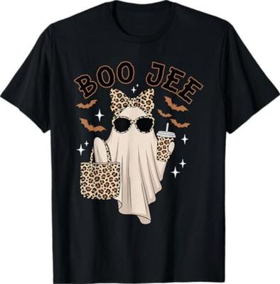 Boo JEE Boujee Pink Ghost Halloween October Vibes T-Shirt