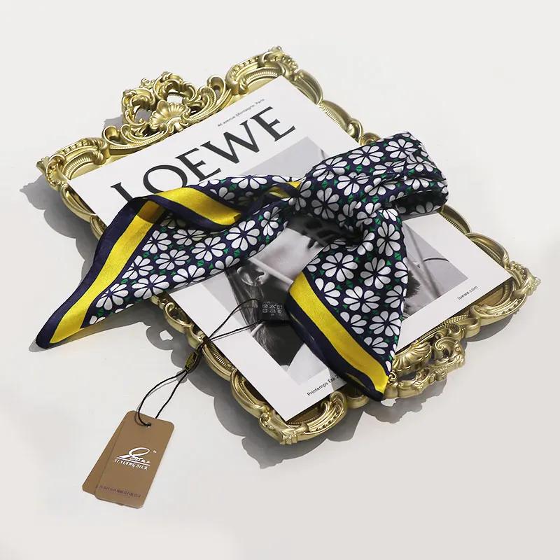 100% Silk Scarf Custom Print Silk Twill Square Scarf for Woman Digital Print Silk Scarf With Your Own Design Neck Ties