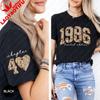 Retro Floral Shirt 40th Birthday Gifts For Wounisex Limited Edition 1986 Flower Tee Chapter 40 Printed Tshirt Tops Streetwear