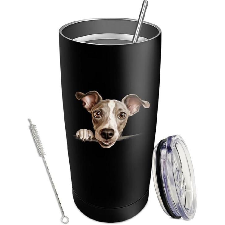 20 oz Tumbler with Lid and Straw Jack Russell Terrier Tumbler Insulated Tumblers Stainless Steel Tumbler One Size