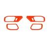 For + Ford Bronco Inner Door Handle Bowl Decor Cover Trim Stickers Orange 4X
