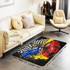Racing Sports Car Rug, Checkered Flag Yellow Splash Print, Non-Slip Washable Soft Mat for Living Room Sofa Dining Room Indoor
