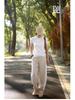 2026 Spring/Summer Women's Comfortable Ramie Wide-Leg Carrot Pants - Retro Lantern Style, Loose & Casual