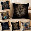 Beautiful Mysterious Style HamsaA Cushion Cover Silky Elegant Comfort Sofa Bed Invisible Zipper Beach Pillowcase