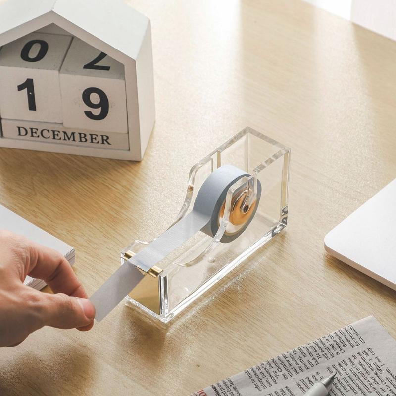 Acrylic Tape Dispenser Tape Dispenser Desk Office Desk Supplies Tape Holder Desktop Tape Dispenser Organier