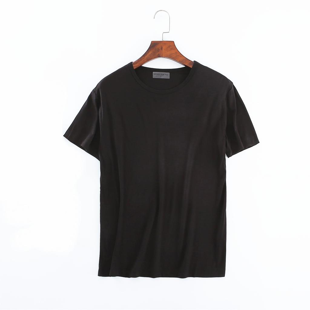 Mens Modal T-Shirt Short Sleeve Loose O-Neck Men T Shirt Bottom Large Size Undershirt Man T Shirt Solid Color for Male Tops Tees