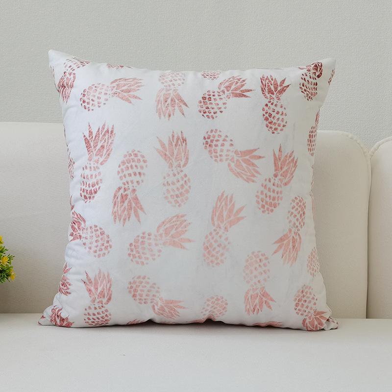 45x45cm Warm Pink Geometric Cushion Cover Pineapple Letter Simple Pillow Cover Ins Printing Poster Sofa Office Home Decoration