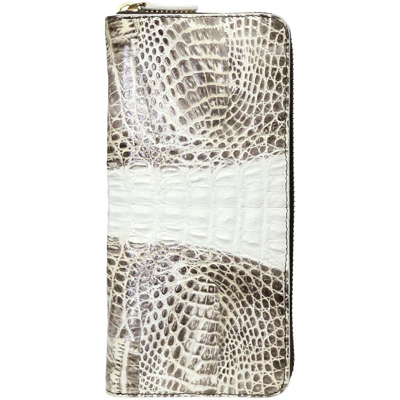 

[Berkut] White x brown crocodile long wallet men s ladies genuine crocodile long wallet genuine leather Genuine leather leather crocodile crocodile