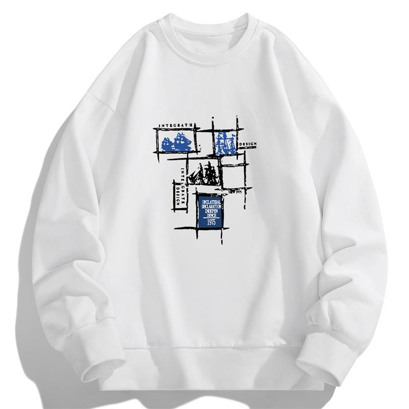 

Футболка с длинными рукавами на осень и весну, мужская рубашка-свитер, мужской свитер с круглым вырезом, мужской свитер M