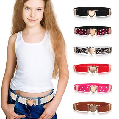 Teen Heart Belt Stretch Kids Dresses Elastic Belts Waist Belt Girls