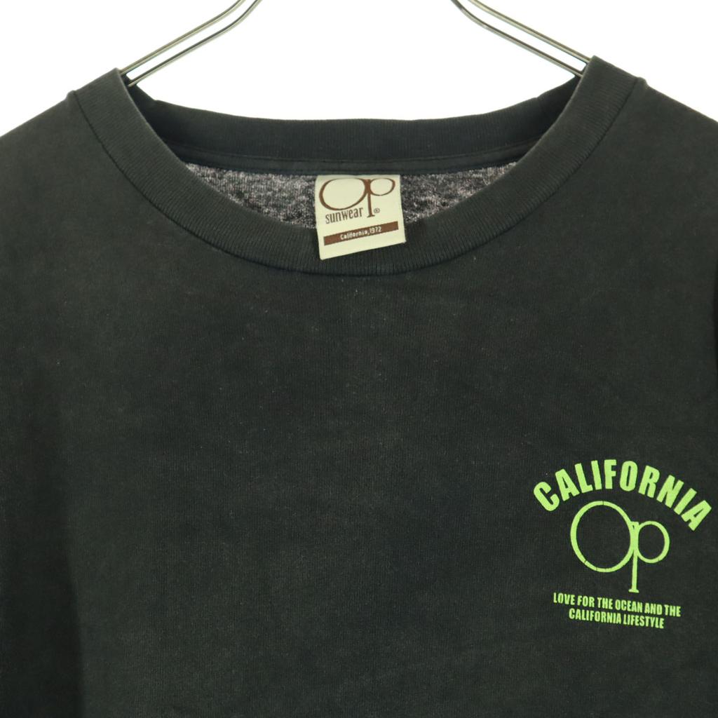 oceanpacific Print Short sleeve Round neck T-shirt L black Men's Used