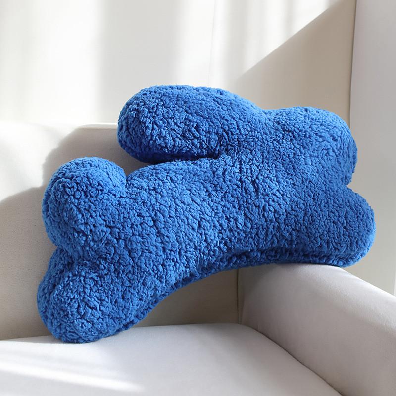 Nordic Bunny Plush Cushion With Spliced Fabric For Living Room Decor And Sofa Support