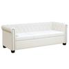 Chesterfield Sofa Set 2 Seater and 3 Seater In White Faux Leather