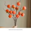 7-Head Artificial Persimmon Branch: Ruyi Flower Arrangement for Living Room Decoration
