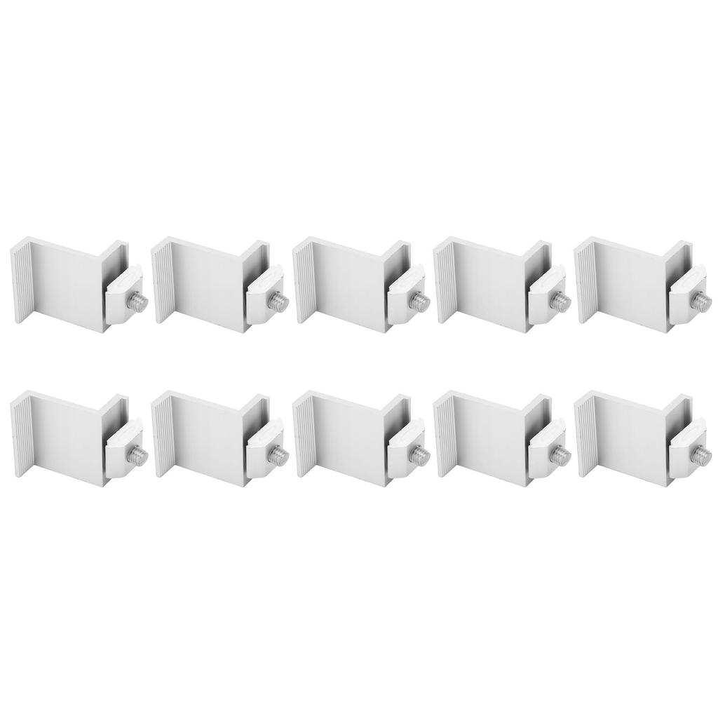 10Pcs PV Solar Panel End Clamp Aluminum Alloy Waterproof Photovoltaic Solar Panel Mounting Z Bracket Clamp