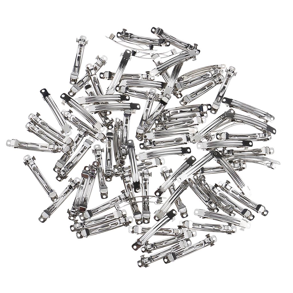 50pcs Metal French Barrette Blank Hair Clip Hairpins Arches Silver DIY Hair Accessories