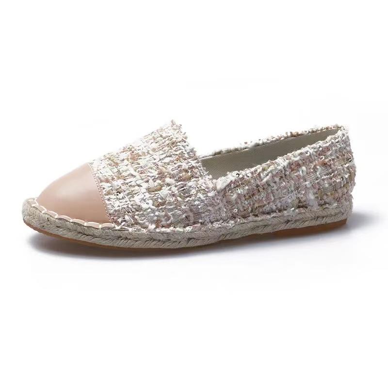 Four Seasons Flat Shoes Women 2025 New Straw Hemp Rope Fisherman Shoes Slip on Casual Ladies Breathable Platform Shoes