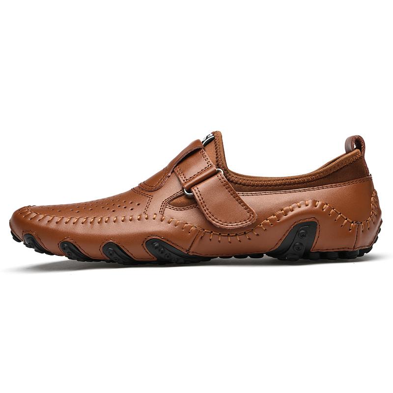 Men Genuine Leather Soft Comfy Slip-on Moccasins Handmade Fashion  Man Casual Shoes Drive Walk Luxury Leisure Loafer Shoes