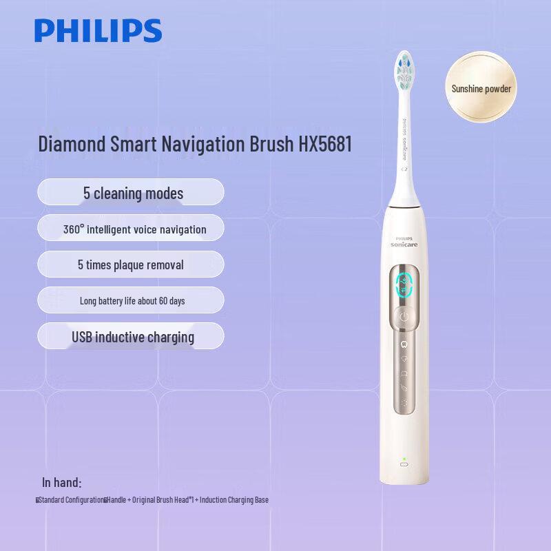 Philips HX5681 Smart Sonic Electric Toothbrush CN plug (adapter included)