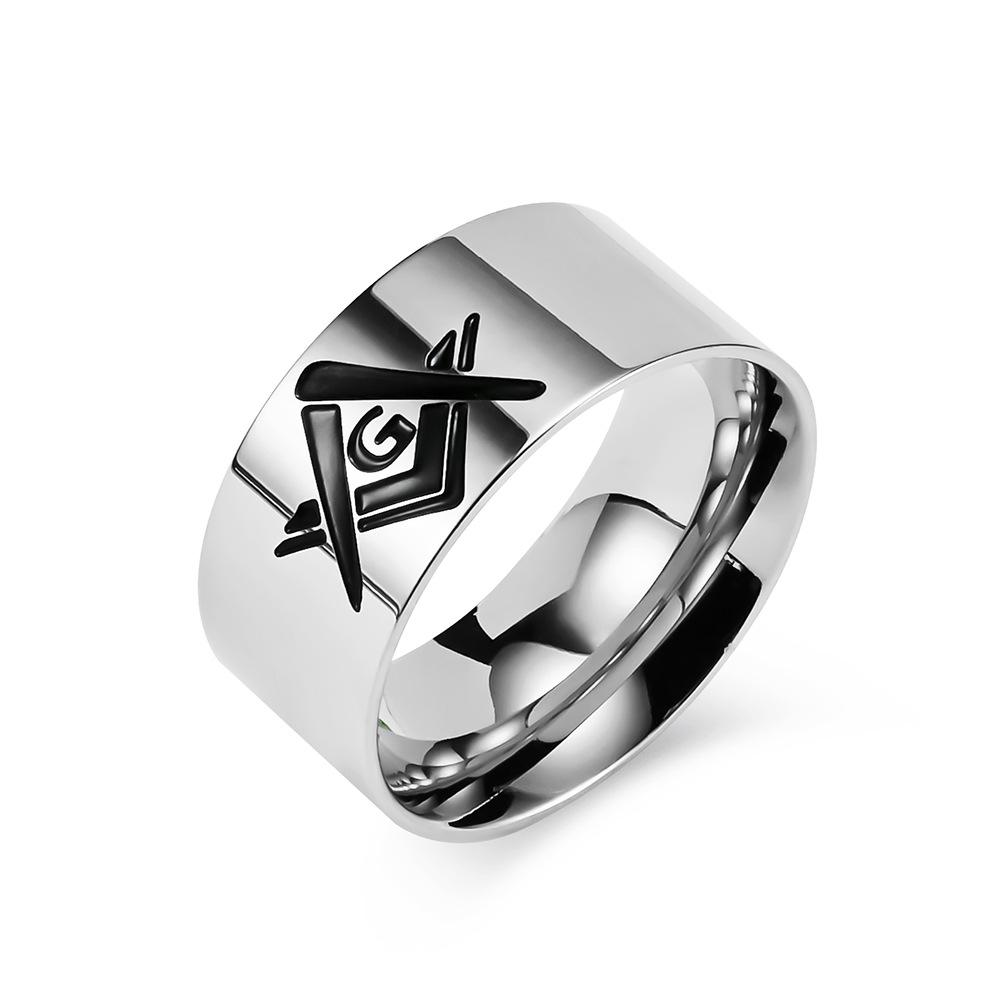 Titanium Steel Masonic Ring Ring Niche Jewelry Spot Stainless Steel Bracelet Wrench 7#