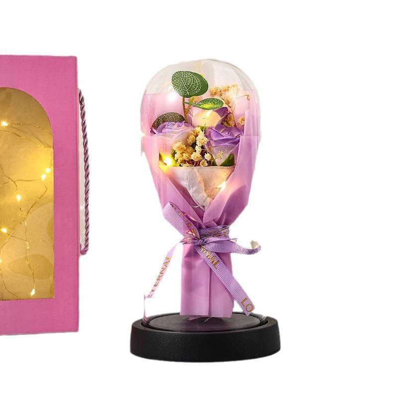 Eternal Rose Acrylic Cover Ornament Gift Box 110 Mother's Day Gift Soap Flower Creative Dried Flower