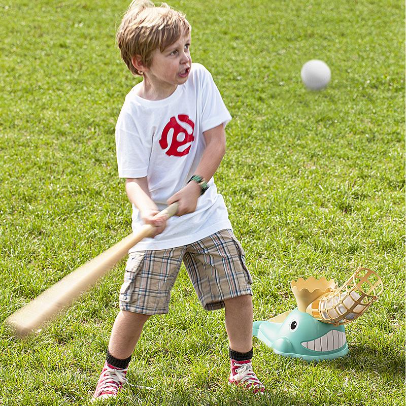 Cartoon Whale Baseball Launcher Set: Parent-Child Indoor/Outdoor Sports Toy