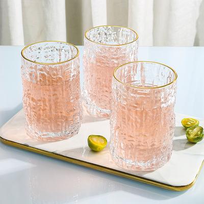 Creative Simple Glass Water Cup Bark Texture Cup Juice Cup Glass Milk Cup
