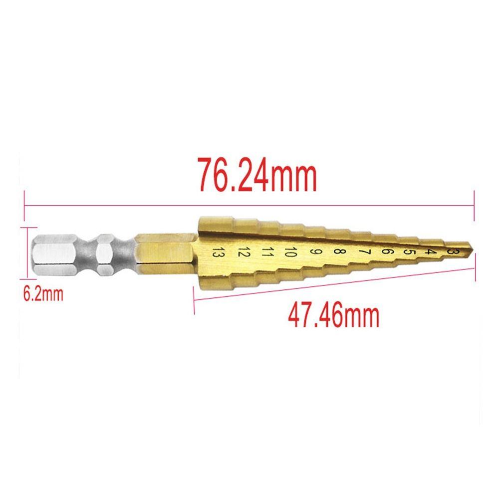 Durable Hexagon Shank Hole Opener Twists Bit Step Drill Gold Pagoda Drill Ladder Drill