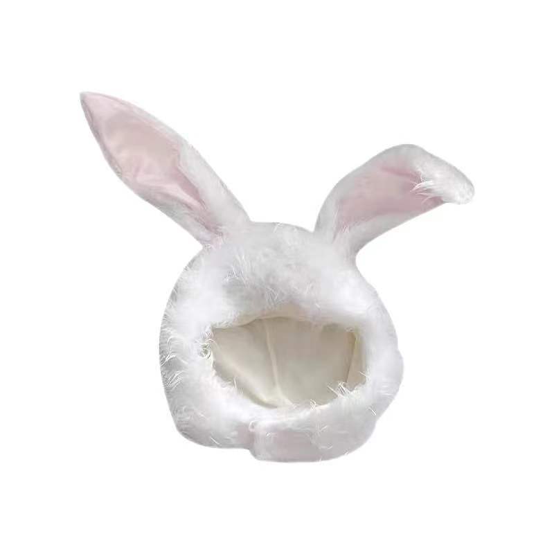 Headgear Sweet Thermal Hat Rabbit Ears Hat Headgear Autumn and Winter Plush Pullover Hat