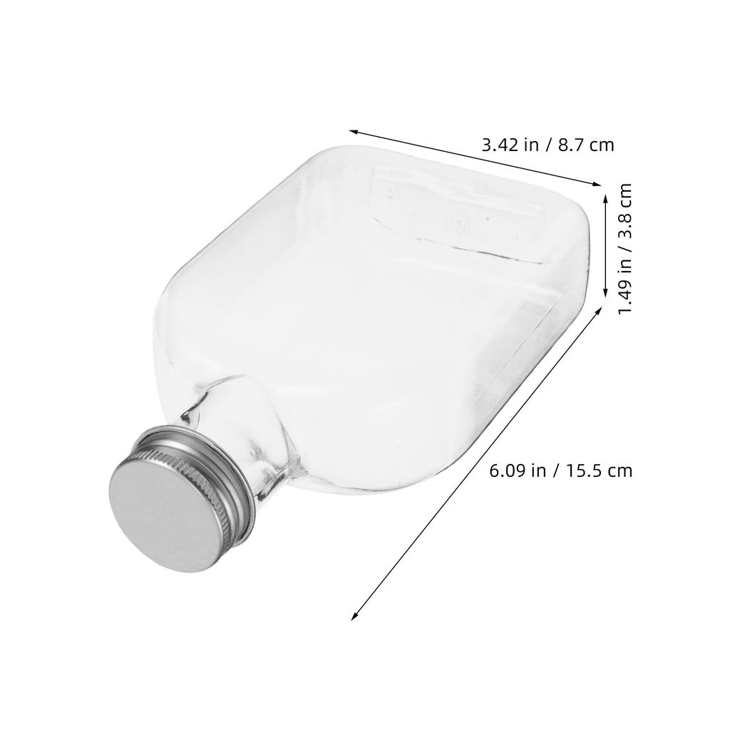 15pcs Cold Drink Bottles 350Ml Flat Plastic Beverage Containers Clear Reusable Juice Flask For Travel Ice Coffee Smoothie Tea