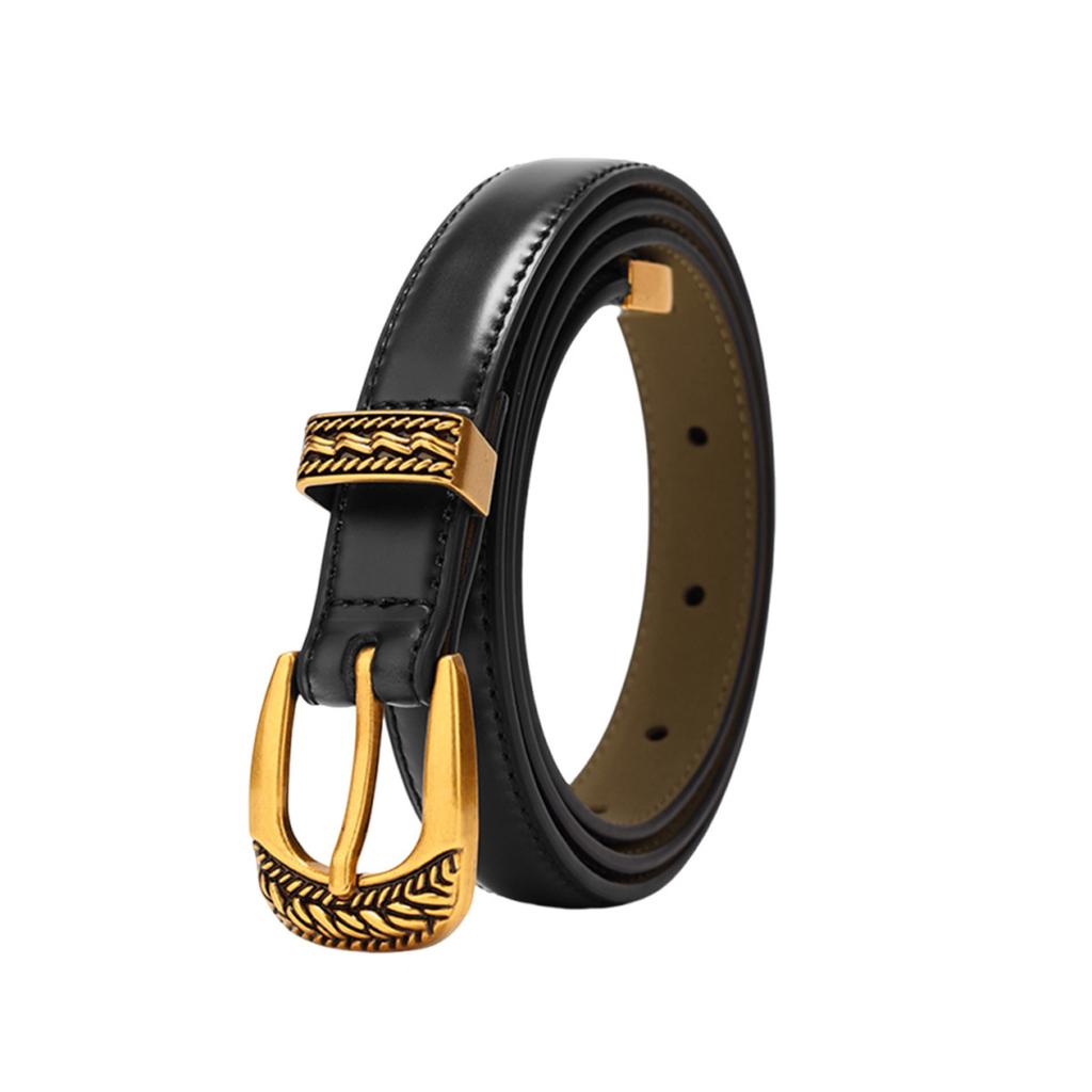 Damski Pasek z Prawdziwej Skóry Gładka Klamra Damski Cienki Pasek Modne Jeansy Spodnie Casual Sukienka Dekoracyjna Spódnica Damska