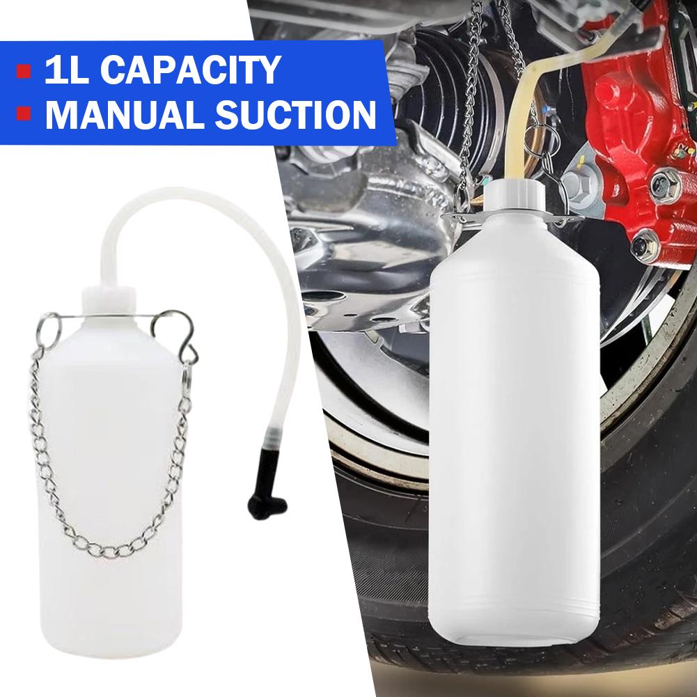 Manual Brake Fluid Extractor & Collection Bottle Hand Pump Tool for Brake & Clutch Fluid Service Automotive Repair Tool 1L