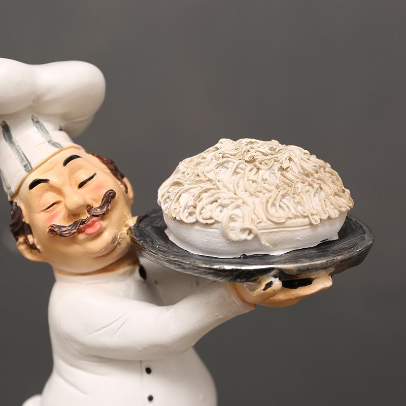 European Chef Figurine - Decorative Ornament for Home, Cafe, Cake Shop, or Living Room