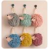 Chenille Fuzzy Ball Hand Towels Hedgehog Cartoon Towels Absorbent Funny Hanging Hand Drying Towel with Loop for Bathroom Kitchen