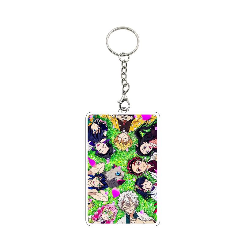 Anime 8cm Kamado Tanjiro Nezuko Agatsuma Zenitsu Cartoon Characters Acrylic Keychain Accessories Car Pendant Gifts Toy Wholesale