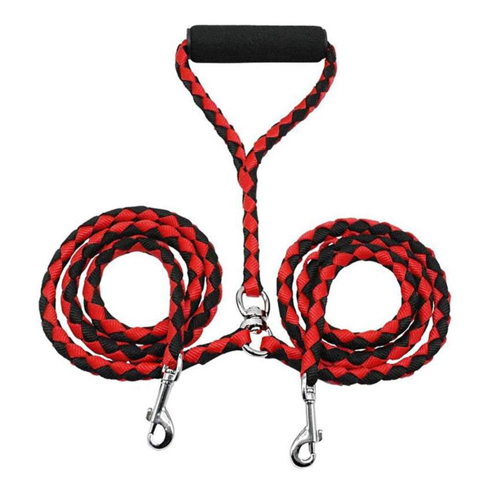 Strong Dual Dog Leash Double Dog Leash 360 Swivel No Tangle Double Dog Walking Training Leash Comfortable Pet Leads for Two Dogs
